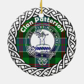 Scottish Clan Patterson Tartan und Wappen Keramik Ornament (Hinten)