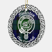 Scottish Clan Pinkerton Tartan und Wappen Keramik Ornament (Links)