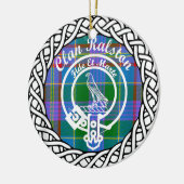 Scottish Clan Ralston Tartan und Wappen Keramik Ornament (Links)