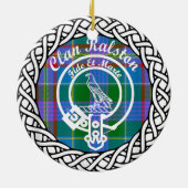 Scottish Clan Ralston Tartan und Wappen Keramik Ornament (Hinten)