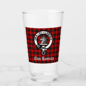 Scottish Clan Ramsay Wappen Abzeichen & Tartan Glas (Vorderseite)