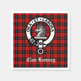 Scottish Clan Ramsay Wappen Abzeichen & Tartan Serviette