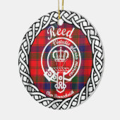 Scottish Clan Reed Tartan und Wappen Keramik Ornament (Links)