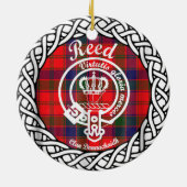 Scottish Clan Reed Tartan und Wappen Keramik Ornament (Hinten)