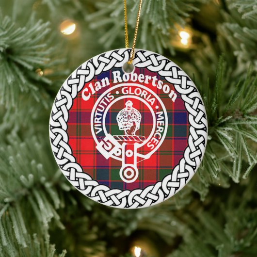 Scottish Clan Robertson Tartan und Wappen Keramik Ornament (Baum)