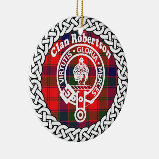 Scottish Clan Robertson Tartan und Wappen Keramik Ornament (Rechts)