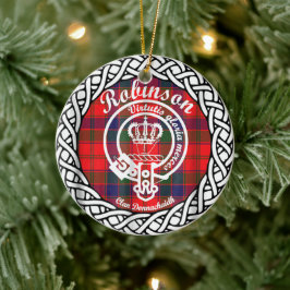 Scottish Clan Robinson Tartan und Wappen Keramik Ornament