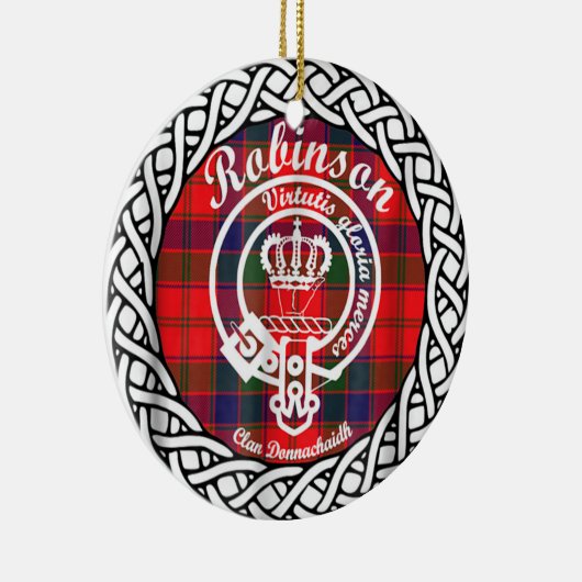 Scottish Clan Robinson Tartan und Wappen Keramik Ornament (Rechts)