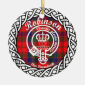 Scottish Clan Robinson Tartan und Wappen Keramik Ornament (Vorne)