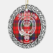 Scottish Clan Robinson Tartan und Wappen Keramik Ornament (Links)