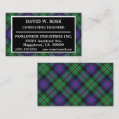 Scottish Clan Rose Tartan Kariert Visitenkarte (Vorne/Hinten)