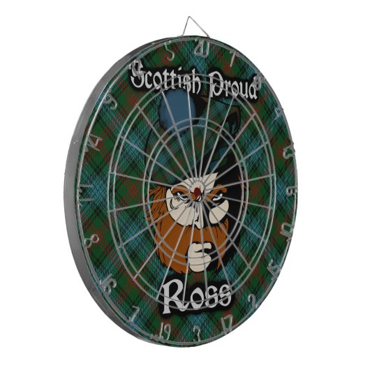 Scottish Clan Ross Tartan Dartboard Dartscheibe (Vorderseite Links)