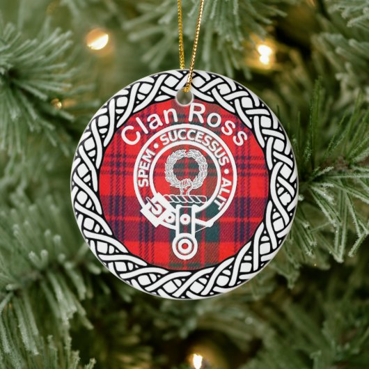 Scottish Clan Ross Tartan und Wappen Keramik Ornament (Baum)