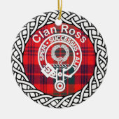 Scottish Clan Ross Tartan und Wappen Keramik Ornament (Vorne)