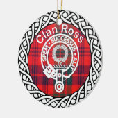 Scottish Clan Ross Tartan und Wappen Keramik Ornament (Links)