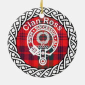 Scottish Clan Ross Tartan und Wappen Keramik Ornament (Hinten)