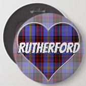 Scottish Clan Rutherford Liebe Tartan Heart Button (Vorne & Hinten)