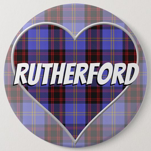 Scottish Clan Rutherford Liebe Tartan Heart Button (Vorderseite)