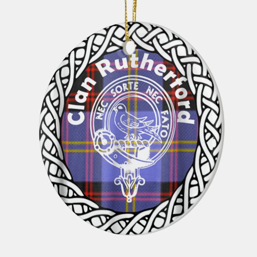 Scottish Clan Rutherford Tartan und Wappen Keramik Ornament (Links)