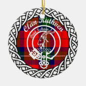 Scottish Clan Ruthven Tartan und Wappen Keramik Ornament (Vorne)
