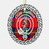 Scottish Clan Ruthven Tartan und Wappen Keramik Ornament (Links)