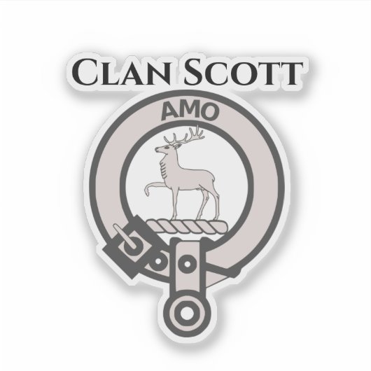 Scottish Clan Scott Wappen Abzeichen Aufkleber (Vorderseite)