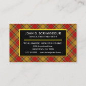 Scottish Clan Scrymgeour Scrimgeour Tartan Kariert Visitenkarte (Vorderseite)