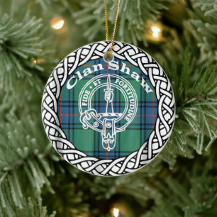 Scottish Clan Shaw Tartan und Wappen Keramik Ornament