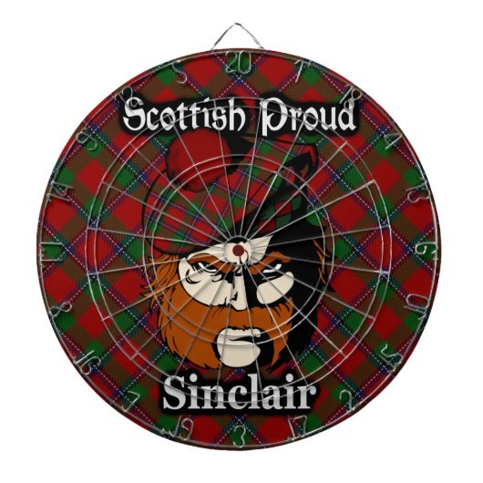 Scottish Clan Sinclair Tartan Dartboard Dartscheibe (vorne)