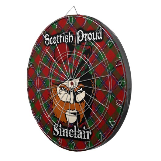 Scottish Clan Sinclair Tartan Dartboard Dartscheibe (Vorderseite rechts)