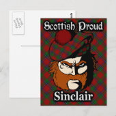 Scottish Clan Sinclair Tartan Postcard Postkarte (Vorne/Hinten)