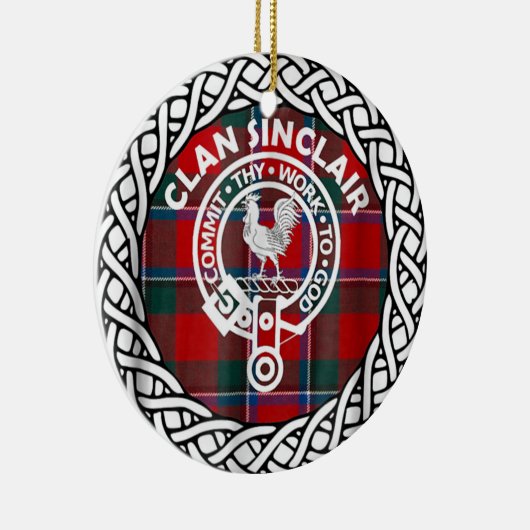 Scottish Clan Sinclair Tartan und Wappen Keramik Ornament (Rechts)