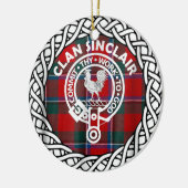 Scottish Clan Sinclair Tartan und Wappen Keramik Ornament (Links)