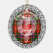 Scottish Clan Somerville Tartan und Wappen Keramik Ornament (Links)