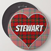 Scottish Clan Stewart Liebe Tartan Heart Button (Vorne & Hinten)