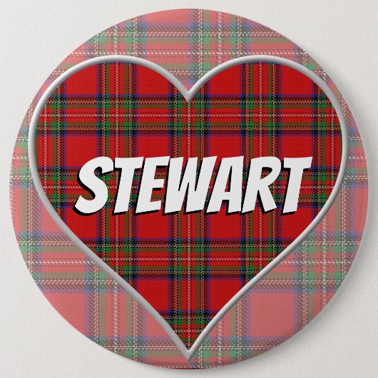 Scottish Clan Stewart Liebe Tartan Heart Button (Vorderseite)