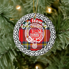 Scottish Clan Stewart Tartan und Wappen Keramik Ornament