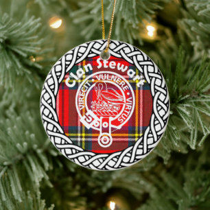 Scottish Clan Stewart Tartan und Wappen Keramik Ornament