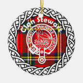 Scottish Clan Stewart Tartan und Wappen Keramik Ornament (Vorne)