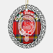Scottish Clan Stewart Tartan und Wappen Keramik Ornament (Links)