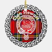 Scottish Clan Stewart Tartan und Wappen Keramik Ornament (Hinten)