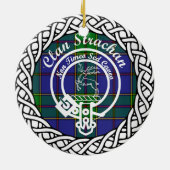Scottish Clan Strachan Tartan und Wappen Keramik Ornament (Hinten)