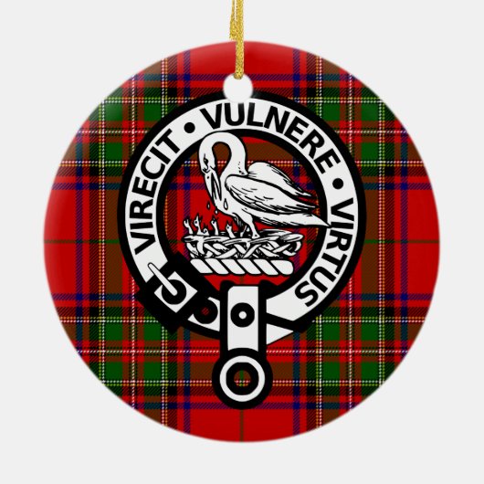 Scottish Clan Stuart Tartan und Wappen Keramikornament (Hinten)