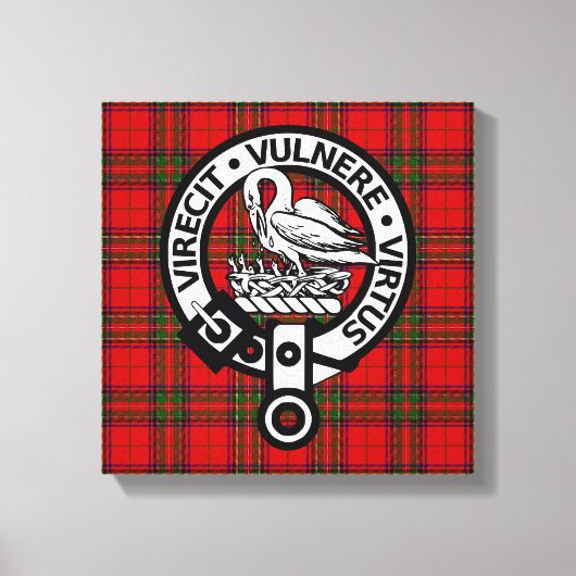 Scottish Clan Stuart Tartan und Wappen Leinwanddruck (Vorderseite)