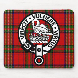 Scottish Clan Stuart Tartan und Wappen Mousepad