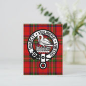 Scottish Clan Stuart Tartan und Wappen Postkarte (Stehend Vorderseite)