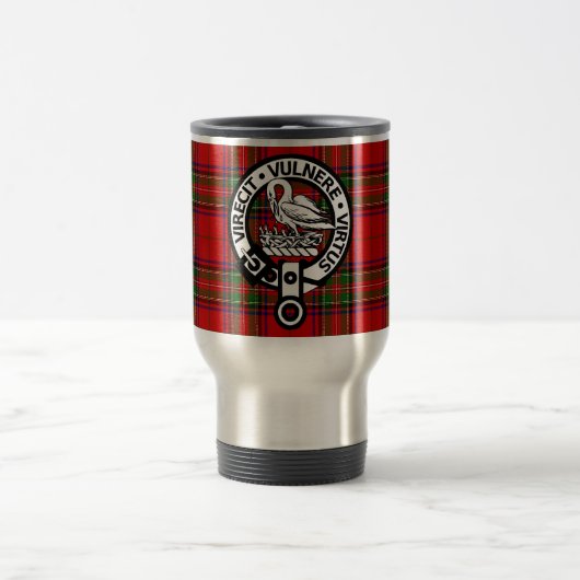 Scottish Clan Stuart Tartan und Wappen Reisebecher (Mittel)
