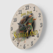 Scottish Clan Sutherland Tartan Große Wanduhr (Winkel)