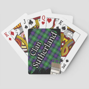 Scottish Clan Sutherland Tartan Paint Brush Spielkarten