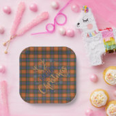 Scottish Clan Tartan Fraser Red A Frohe Weihnachte Pappteller (Party)